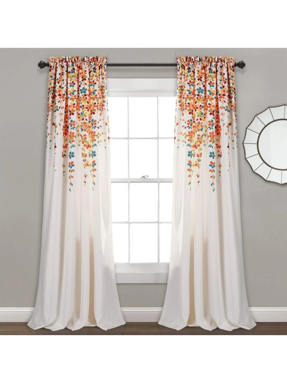 Charming Floral Light Filtering Window Curtain Panels, 52